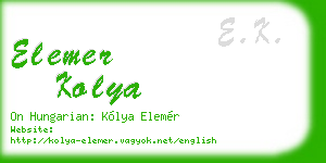 elemer kolya business card